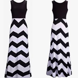 NWT Caidienu Chevron Tank Maxi Dress